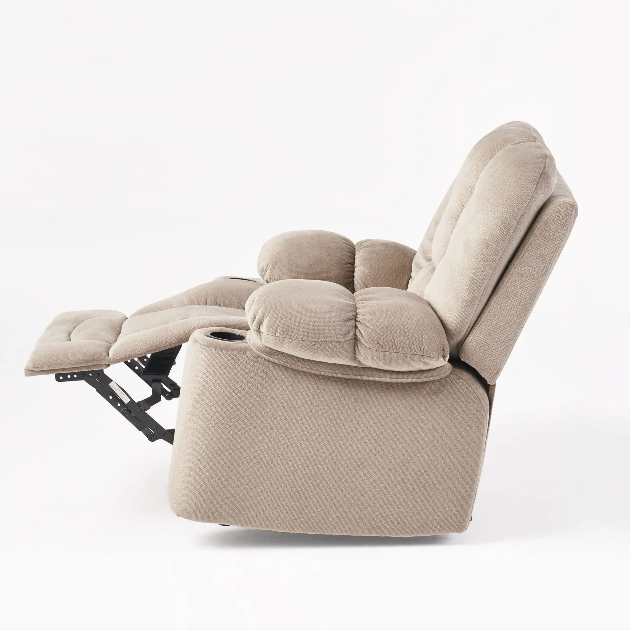 Luxurious Manual Recliner Chair With Skin-Friendly Fabric And Dual Cup Holders by Unique Piece Furniture