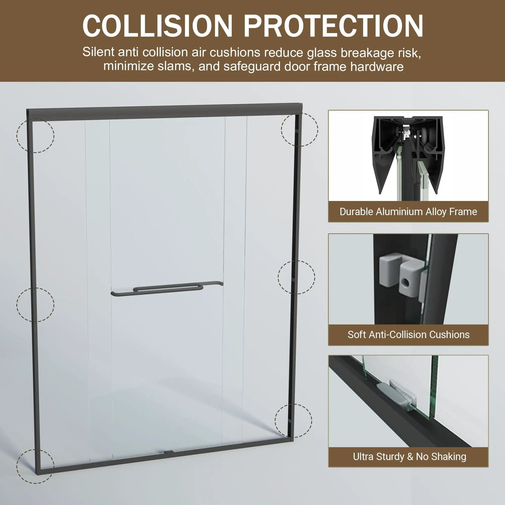 Double Sliding Shower Door, Semi-Frameless Bypass Bathroom Sliding Door With 1/4" (6 Mm) Tempered Glass For Walk-In Shower by HouseOfZazla