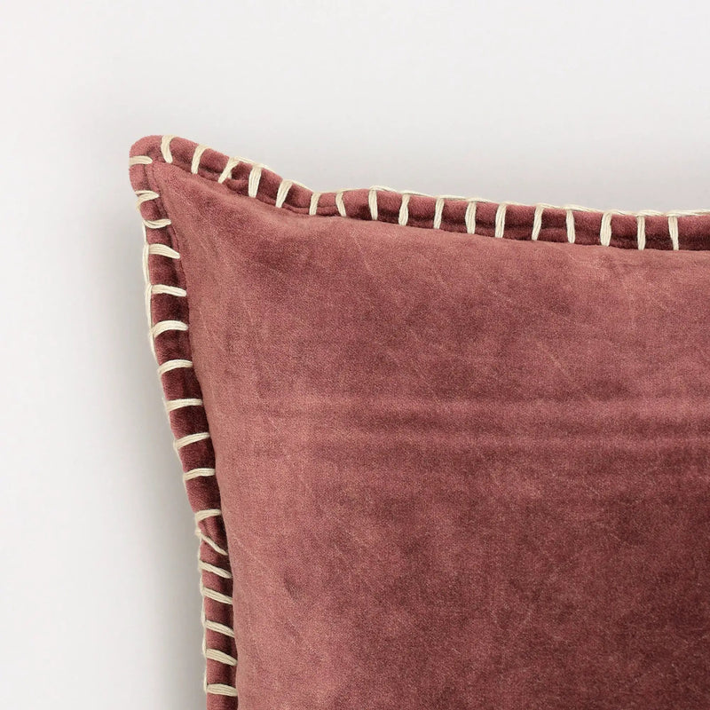 Olivia Stonewashed Velvet Pillow – 19" Square by HouseOfZazla