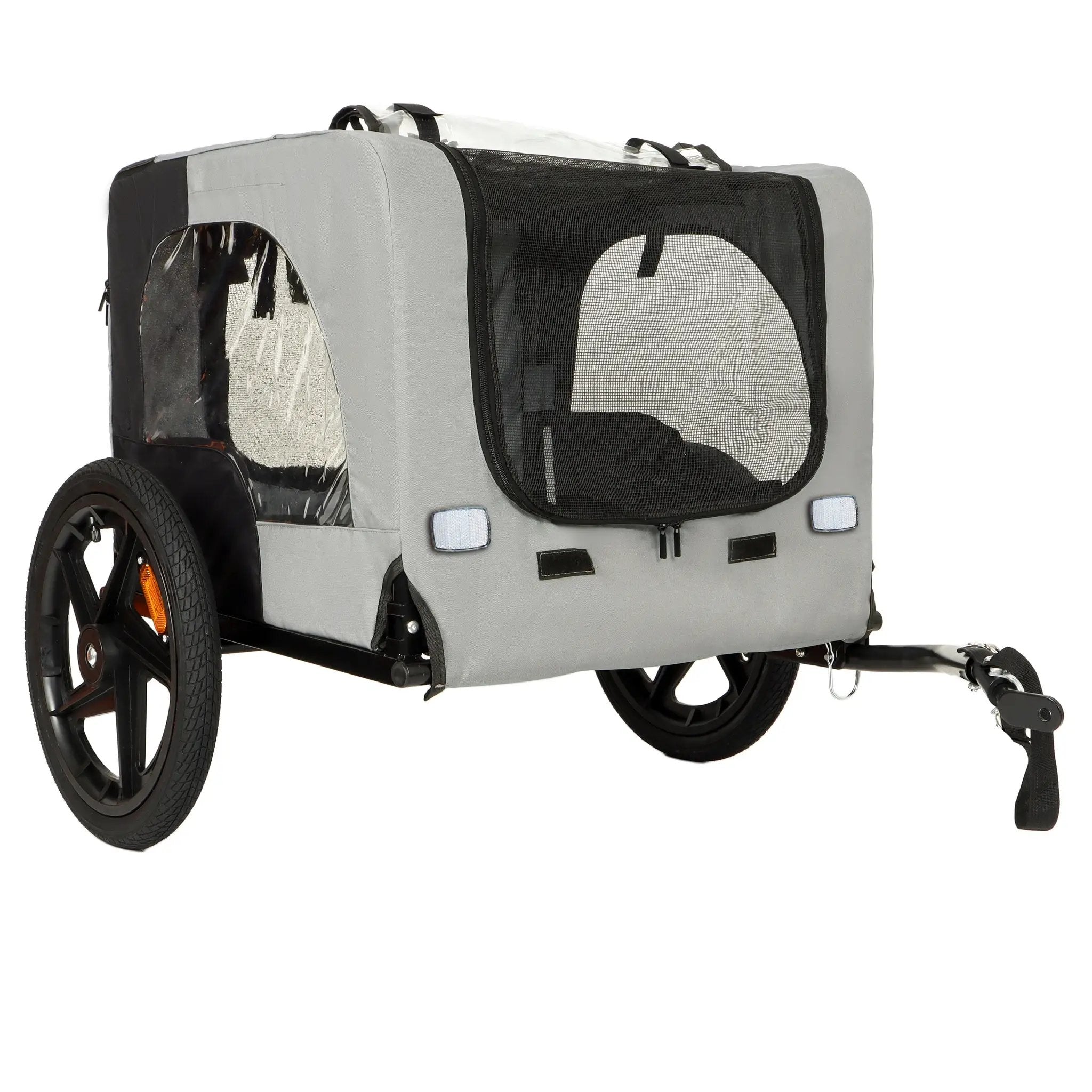 Outdoor Heavy Duty Collapsible Pet Bike Trailer with 16-Inch All-Terrain Wheels by HouseOfZazla