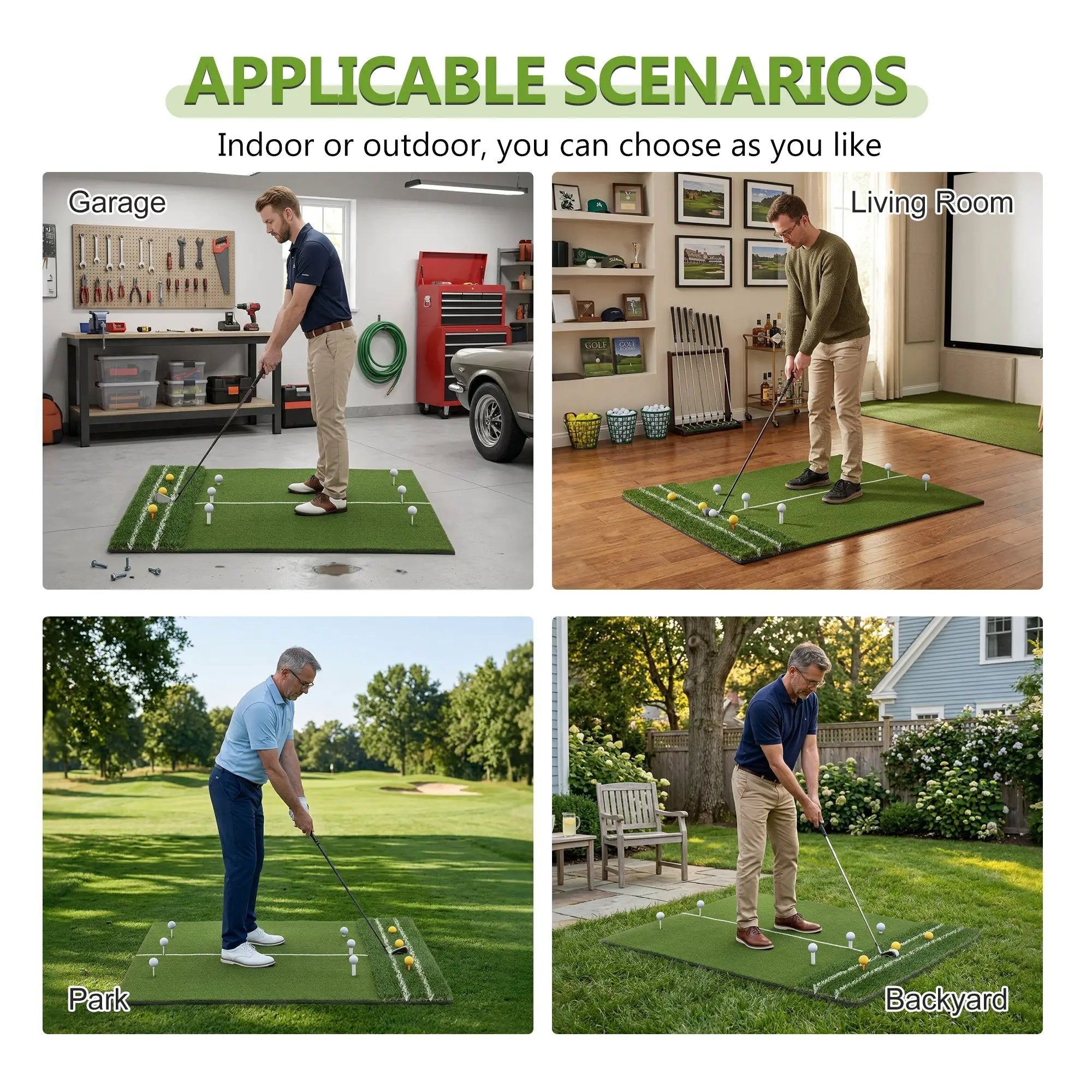 5'x4' Golf Hitting Mat with Guide Line by HouseOfZazla