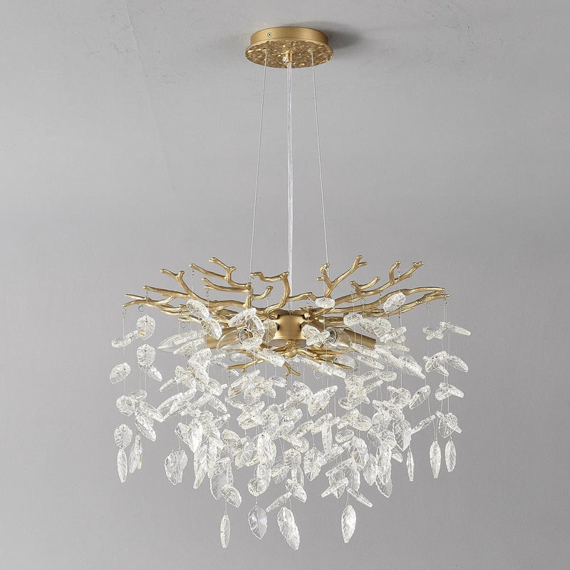 6-Light Chandelier Crystal Ceiling Lamp - Gold Finish by HouseOfZazla