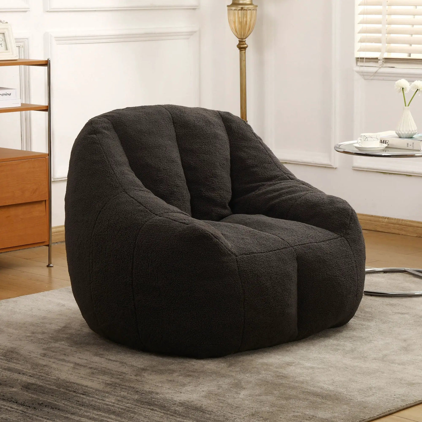 Comfy Bean Bag Chair With Memory Foam Filler, Tufted Soft by HouseOfZazla