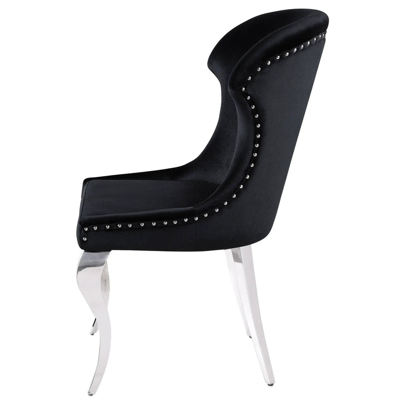 Cheyanne Upholstered Dining Side Chair Black (Set of 2) by Unique Piece Furniture