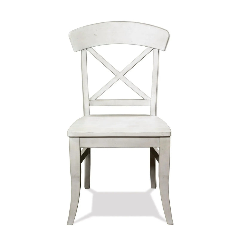 Harola - Cross-Back Dining Side Chairs In (Set of 2) - Smoky White by HouseOfZazla