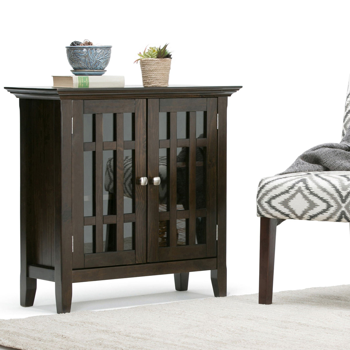 Storage Media Cabinet with Adjustable Shelves - Dark Brown, Light Brown, Dark Gray, photo 30 of 33