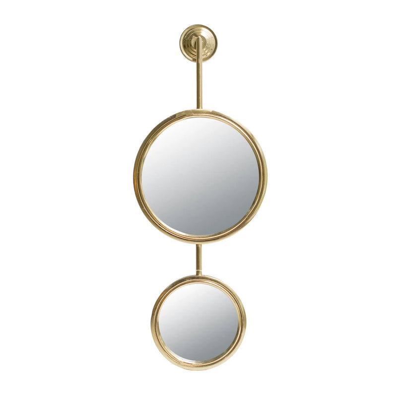 2 Circle Mirrors For Wall Decor, Unique Contemporary Wall Mirror For Living Room Bedroom Entryway - Gold by HouseOfZazla
