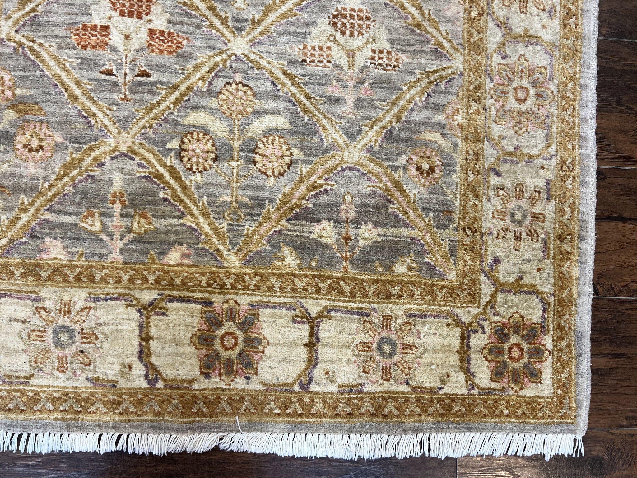 Pakistani Peshawar Rug 3.6 x 5, Safavieh Wool Handmade Hand Knotted Vintage Rug, Panel Design Oriental Carpet, Pair C by Jewel Rugs