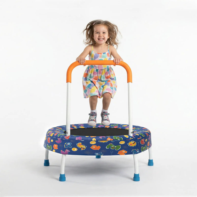 28-Inch Toddler Trampoline for Kids with Handle by HouseOfZazla