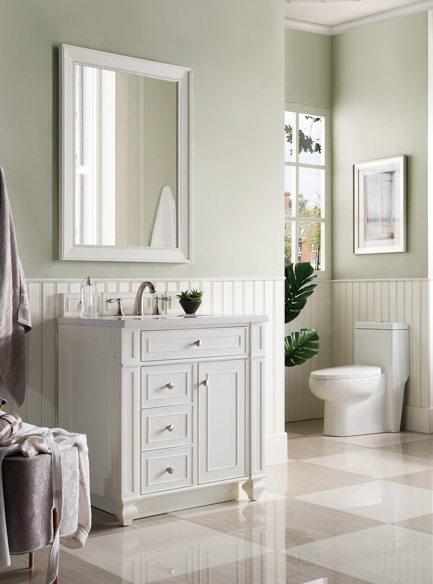 James Martin Bristol 30" Single Bathroom Vanity, Bright White by James Martin