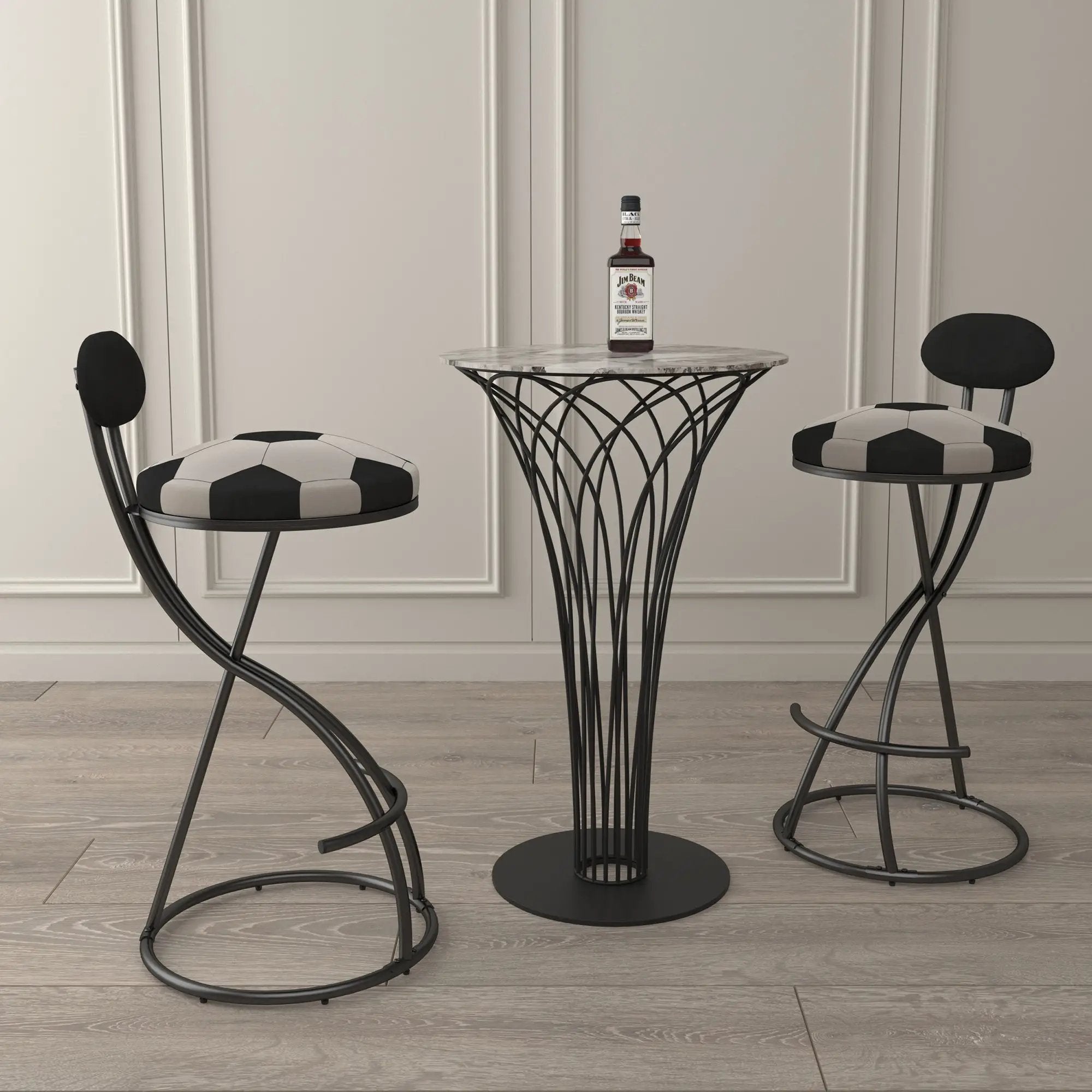 Upholstered S-shaped Barstools Set of 2 by HouseOfZazla