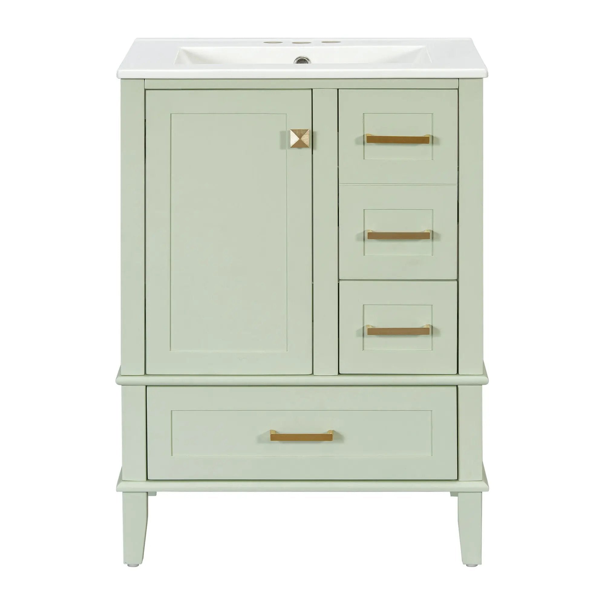Bathroom Vanity, Modern Bathroom Cabinet With Sink Combo Set, Bathroom Storage Cabinet With A Soft Closing Door And 3 Drawers, Solid Wood Frame by Unique Piece Furniture