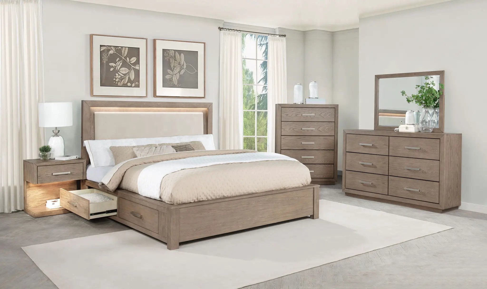 Kenora 5-piece Eastern King Bedroom Set Barley Brown by Unique Piece Furniture