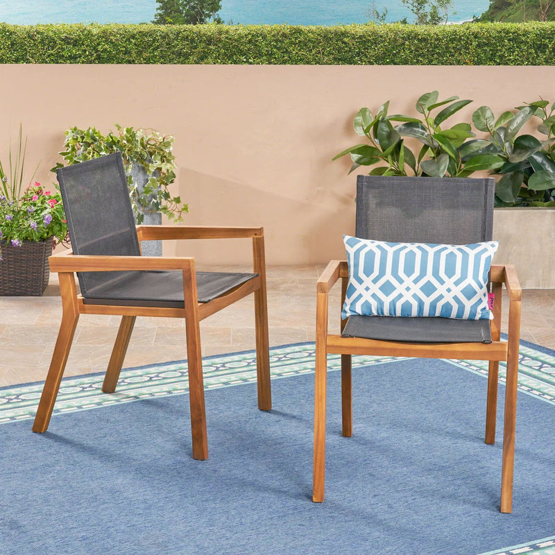 Belfast - Dining Chair With Acacia Wood Frame And Seating (Set of 2) by HouseOfZazla