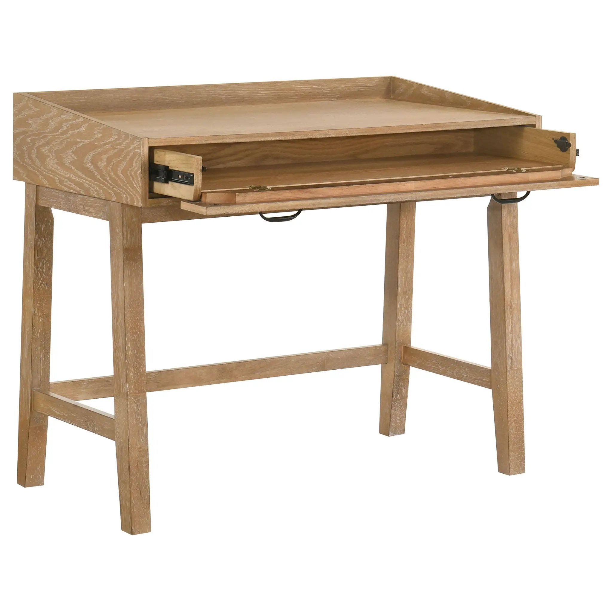 Fabian 38-inch Computer Desk with Keyboard Drawer Distressed Light Brown by Unique Piece Furniture
