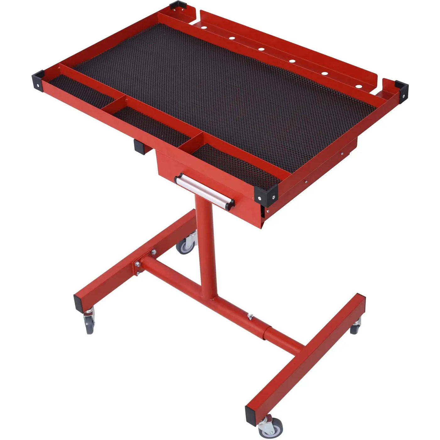 Adjustable Tear Down Work Table With Drawer For Garages, Repair Shops, And Diy, Portable, (4) 2.5" Swivel Casters, 220 Pound Capacity, Rubber Corners, Heavy Duty Steel by Unique Piece Furniture