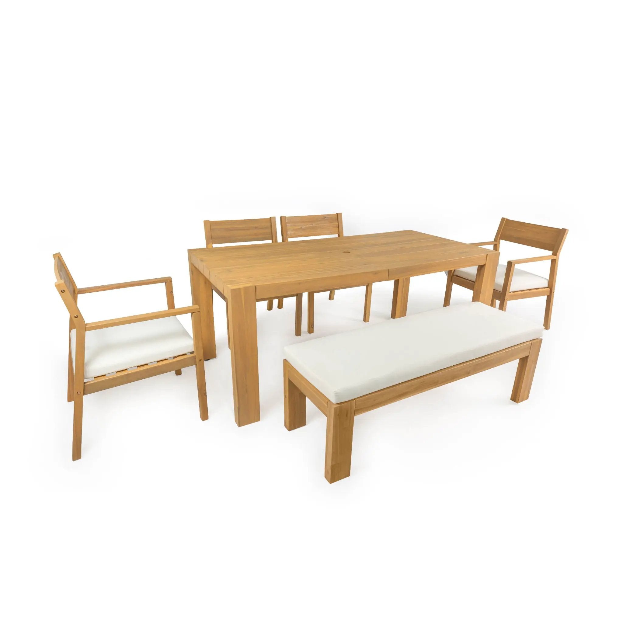 Outdoor Dining Set Rectangular Table With Umbrella Hole by Unique Piece Furniture