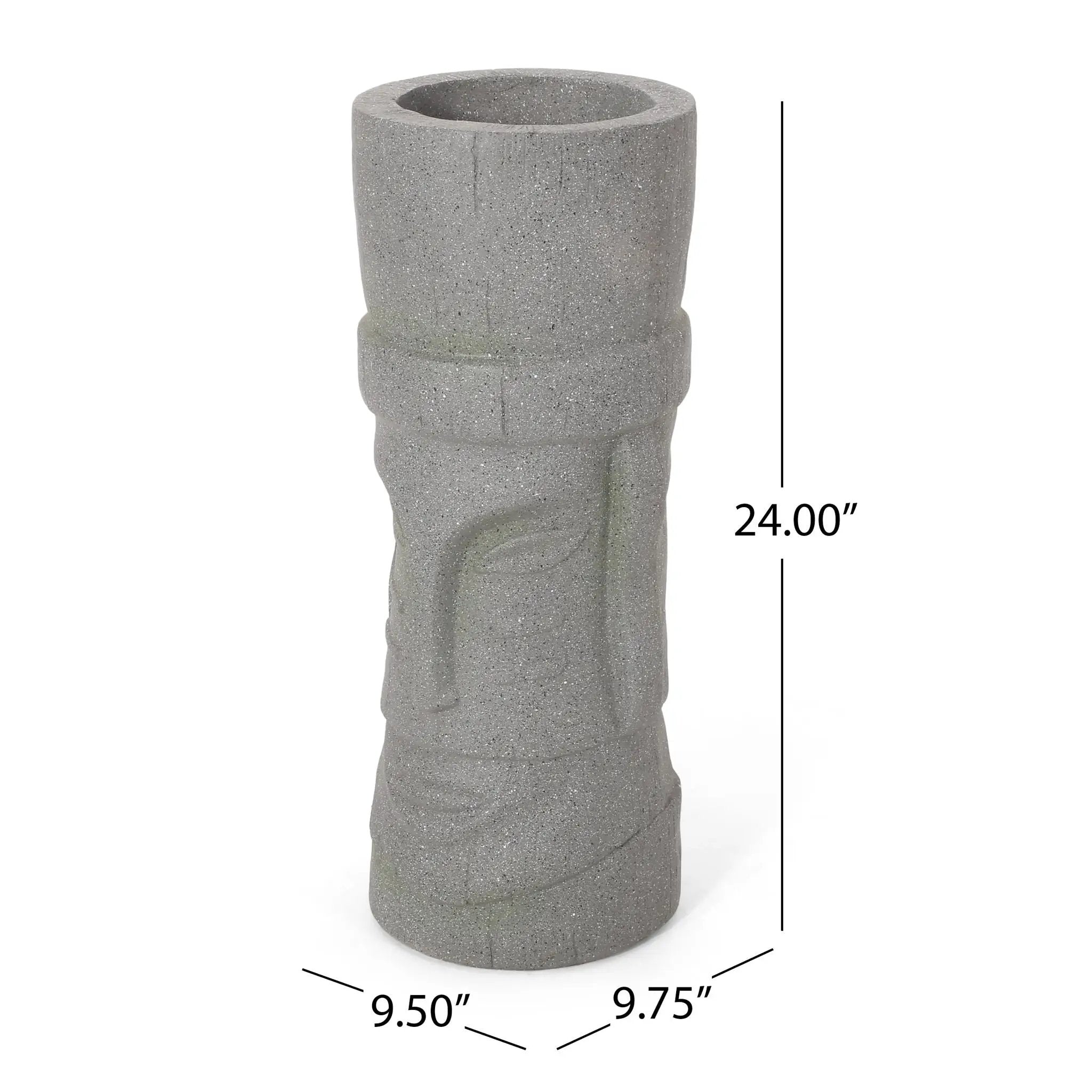 Classic Flower Planter With Magnesium Oxide Material - Stone Gray by HouseOfZazla