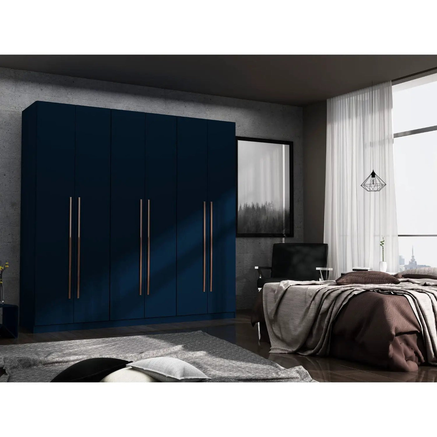 Gramercy - Free Standing Wardrobe Closet With Drawers And Shelves by HouseOfZazla