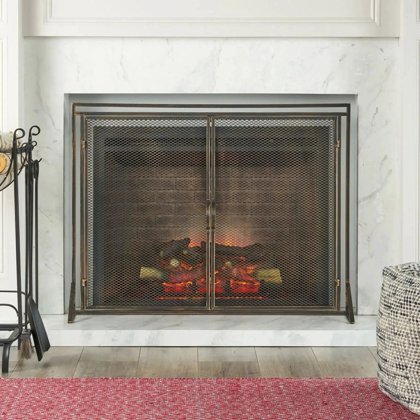 Samantha Iron Fireplace Screen 2 Door Design by HouseOfZazla