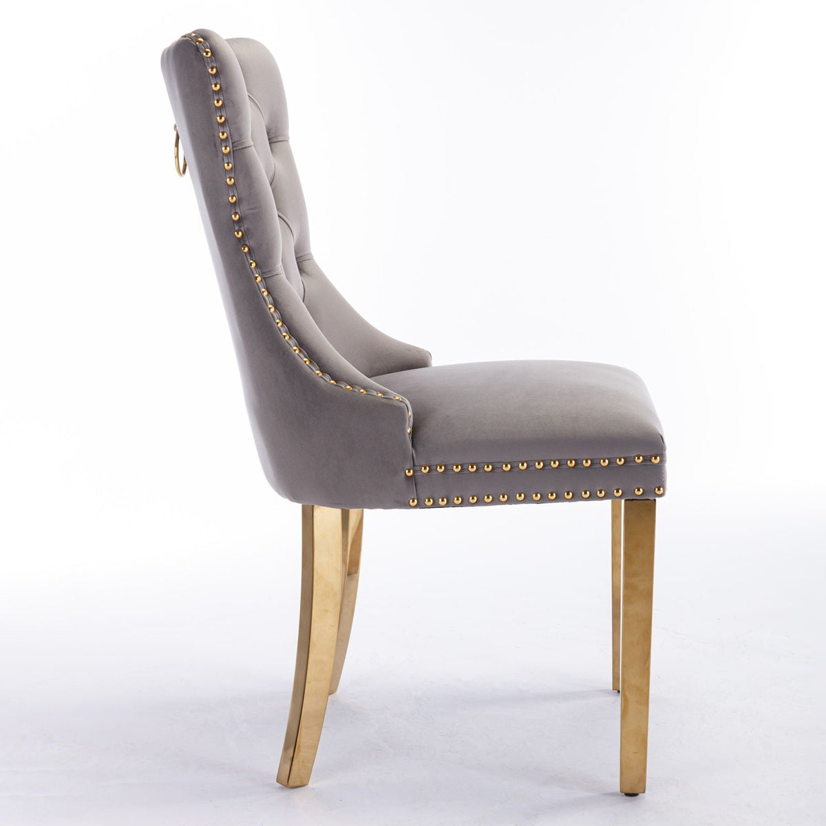 Modern Tufted Dining Chair Set of 2 with Velvet Upholstery - Nikki Collection, photo 23 of 28