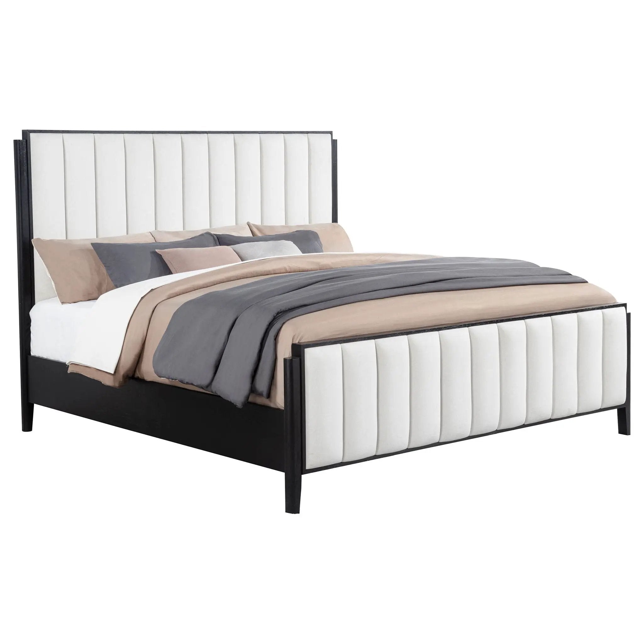 Brookmead 60-inch Upholstered Eastern King Bed Black by Unique Piece Furniture