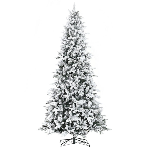 HOMCOM 9 Foot Pine Snow Flocked Artificial Christmas Tree