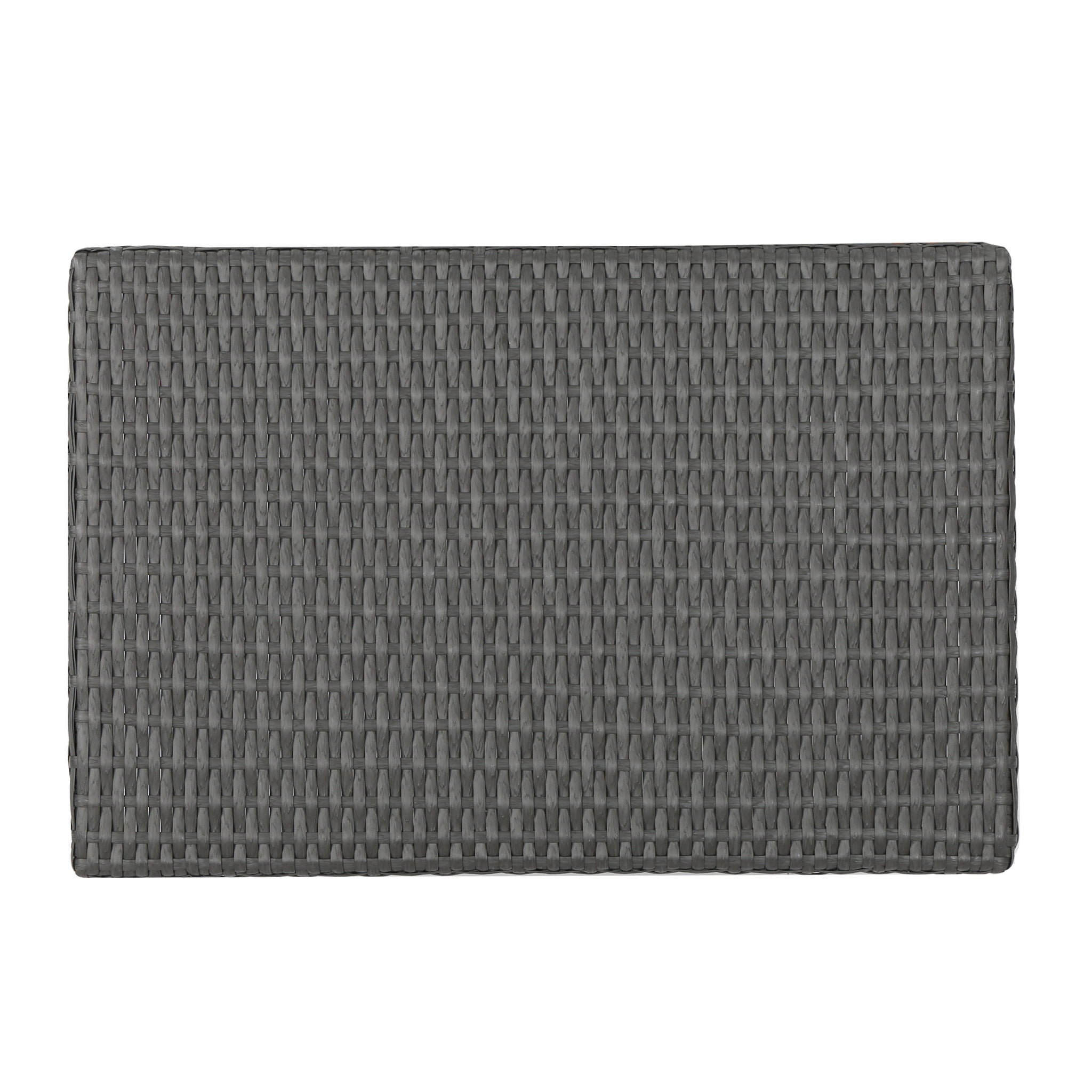 Outdoor Wicker Table With Rectangular Tabletop - Gray by HouseOfZazla