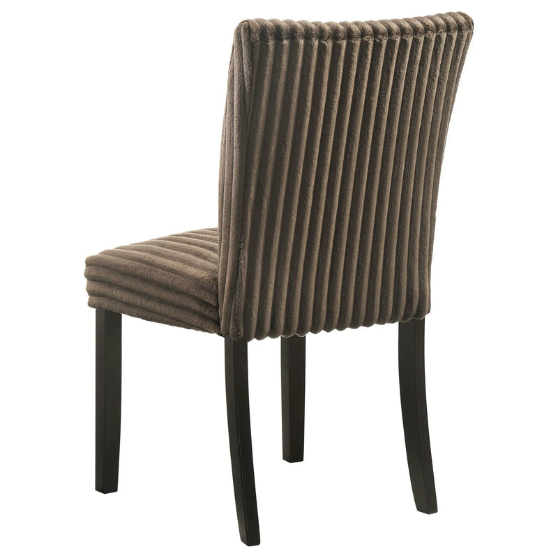 Dermott Upholstered Parson Dining Side Chair Chocolate (Set of 2) by Unique Piece Furniture