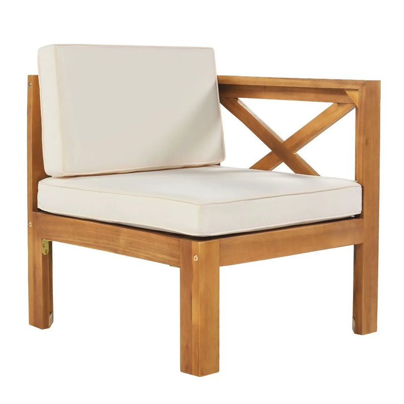 Topmax Outdoor Patio Wood 5-Piece Sectional Sofa Seating Group Set by HouseOfZazla