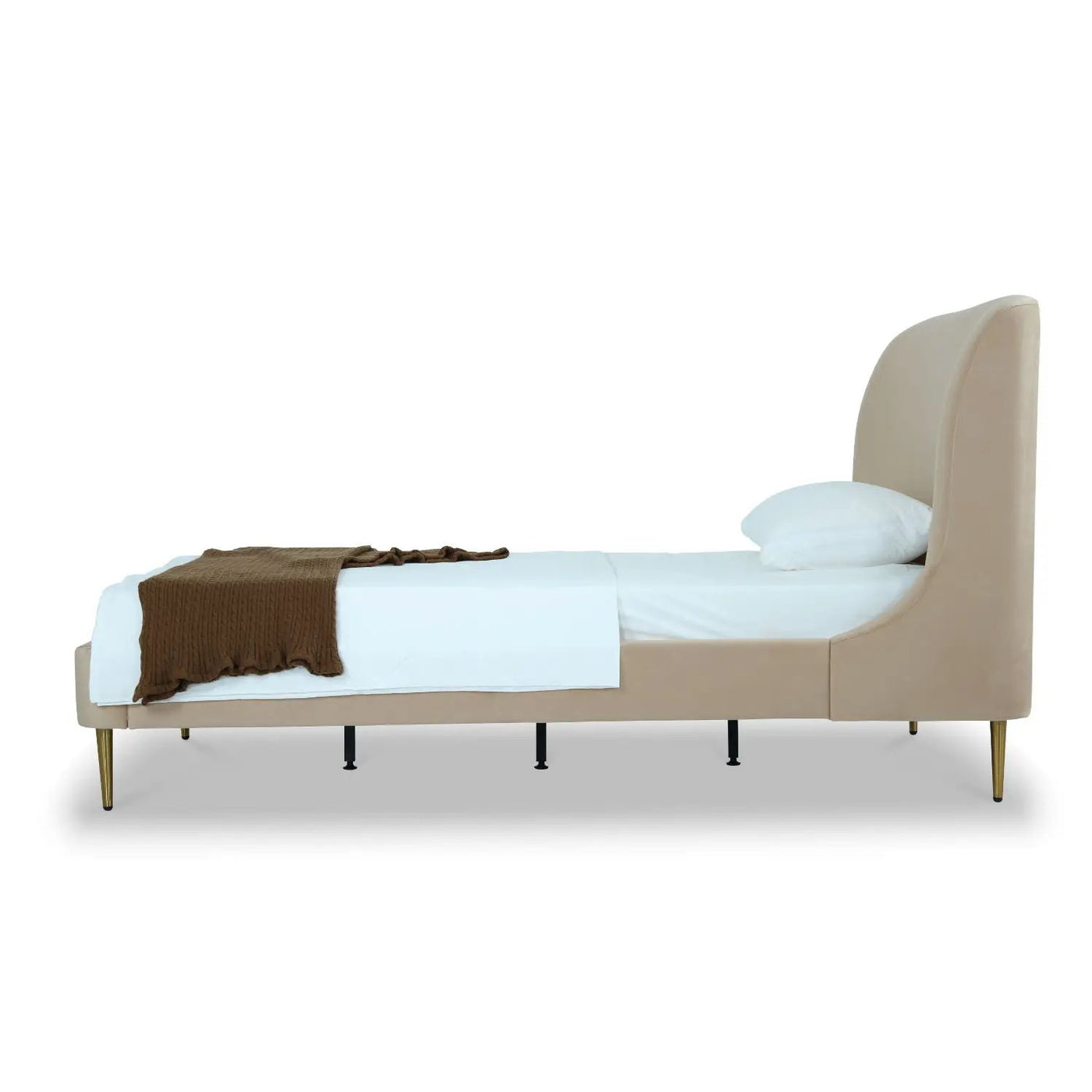 Mid-Century Modern Upholstered Bed With Curved Headboard by HouseOfZazla
