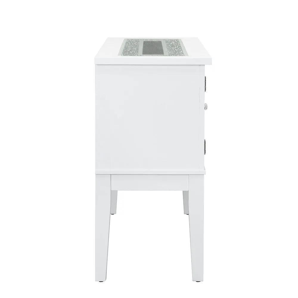 Elizaveta - Server - Faux Crystal Diamonds & White High Gloss by Unique Piece Furniture