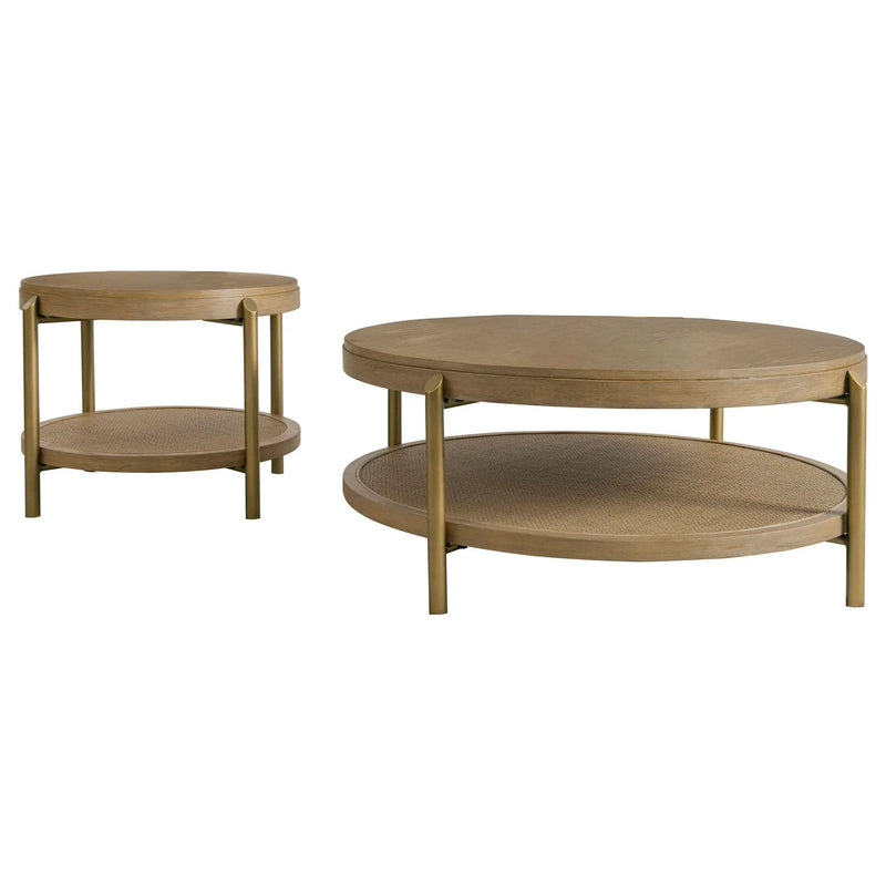 Arini 2-piece Round Coffee and End Table Set Sand Wash by Unique Piece Furniture