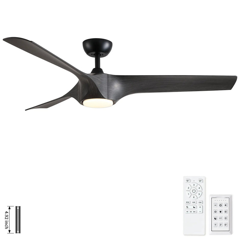 Reversible Quiet Motor Ceiling Fan Light With ABS Blades by HouseOfZazla