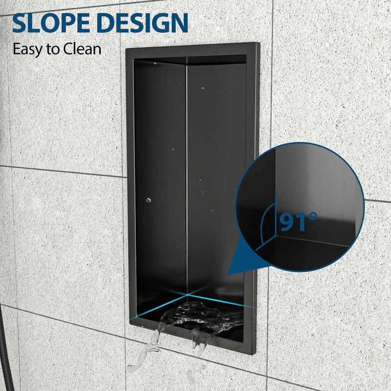Stainless Steel Shower Niche With Seamless Design For Bathroom Storage by HouseOfZazla
