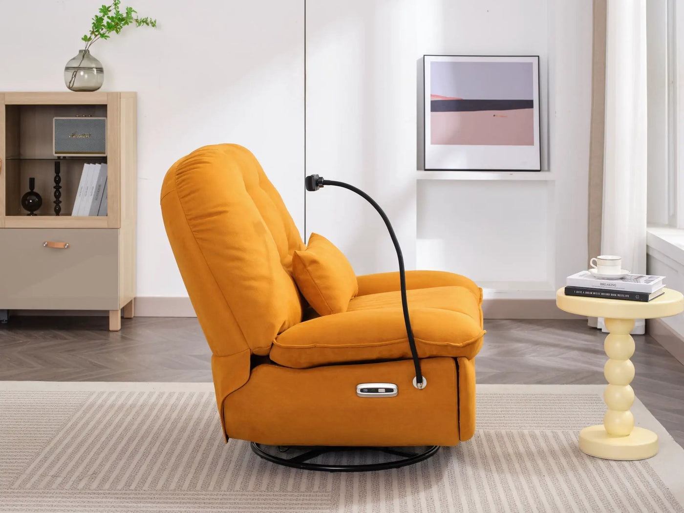 Power Recliner Swivel Glider USB Charger With tooth Music Player, Sleep, Working, Game And Leisure by HouseOfZazla