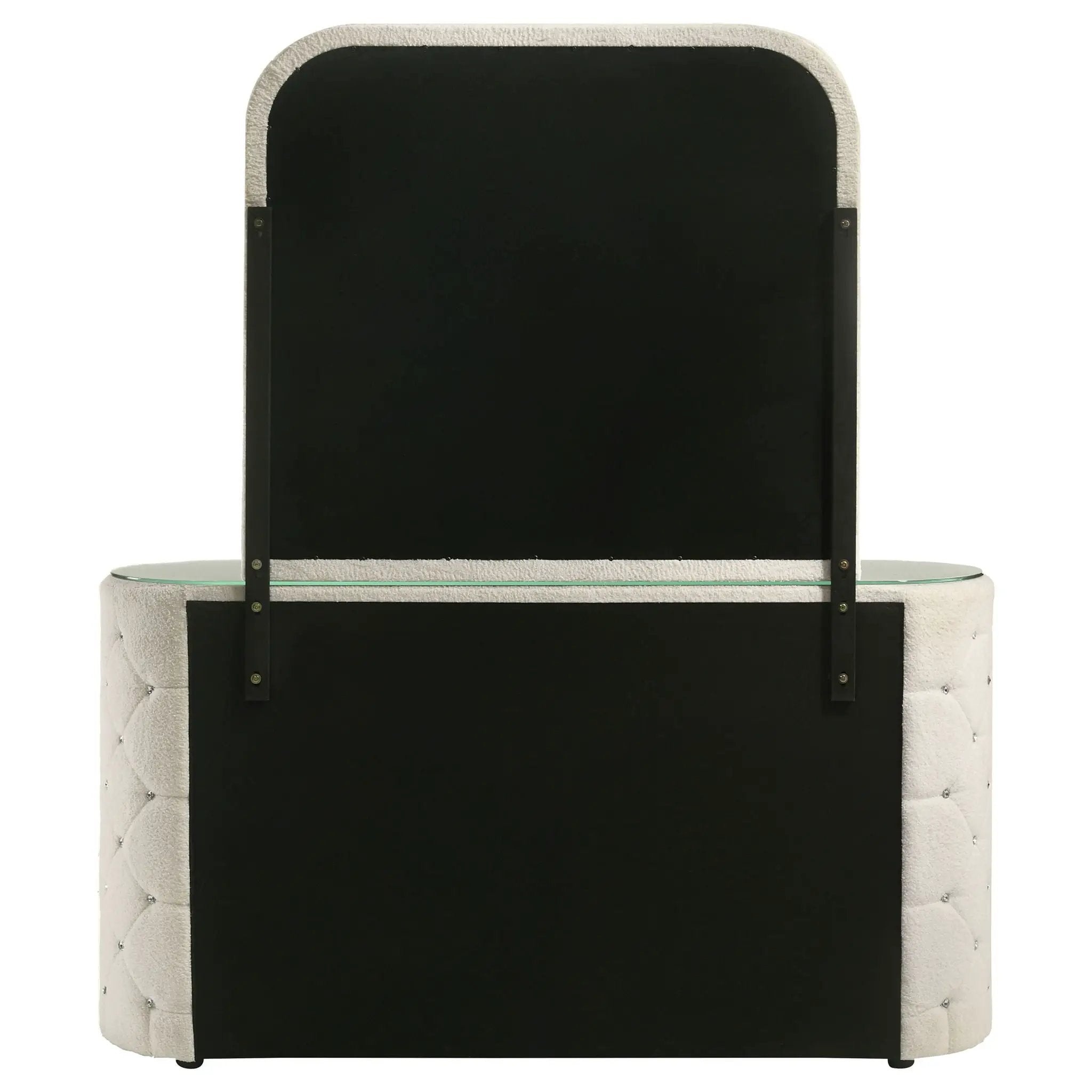 Sonya 6-drawer Upholstered Bedroom Dresser with Mirror Ivory by Unique Piece Furniture