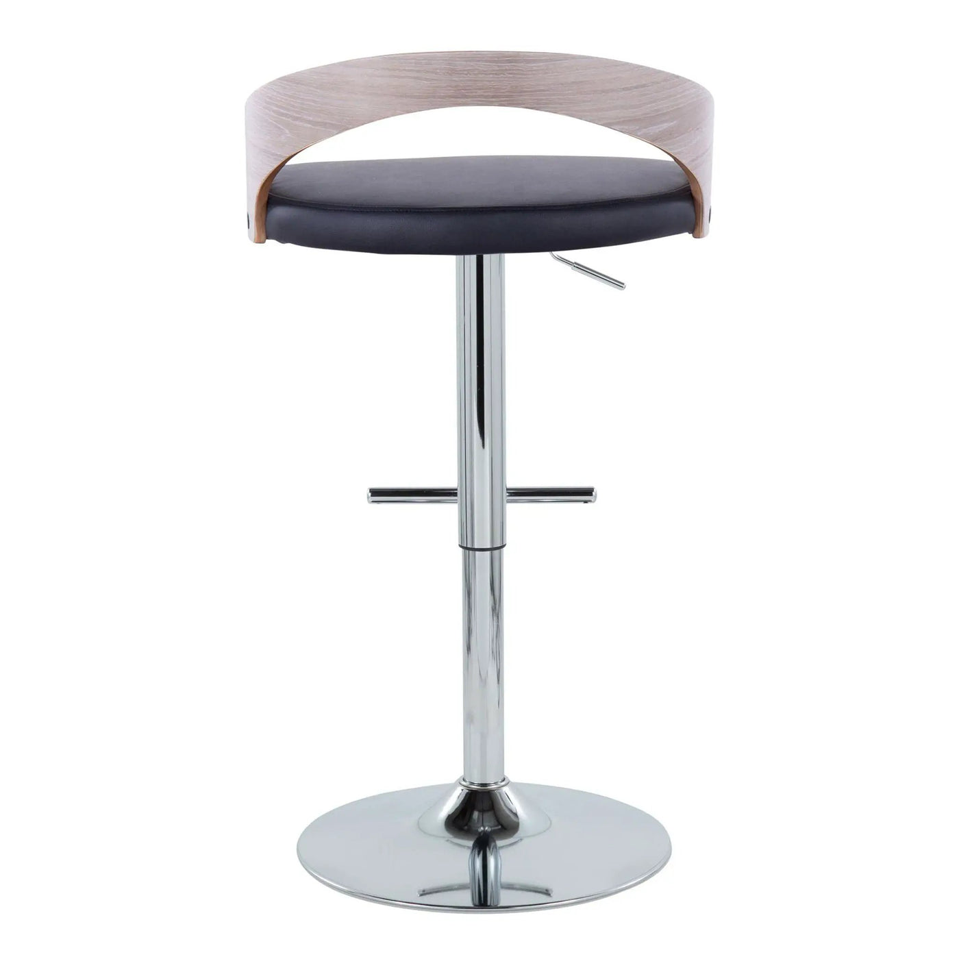 Grotto - Contemporary Adjustable Height Barstool With Swivel With Straight T Footrest (Set of 2) by HouseOfZazla
