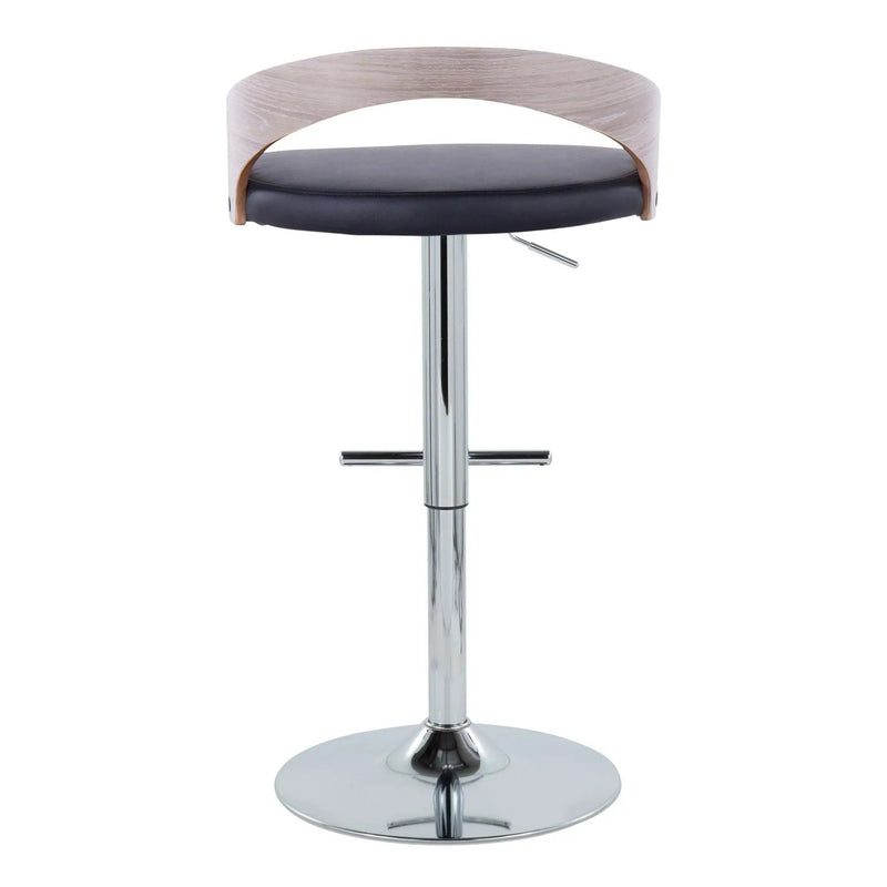 Grotto - Contemporary Adjustable Height Barstool With Swivel With Straight T Footrest (Set of 2) by Unique Piece Furniture