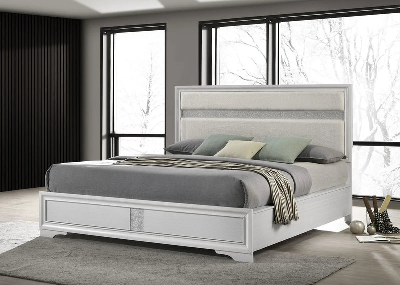 Miranda 54-inch Upholstered California King Panel Bed White by Unique Piece Furniture