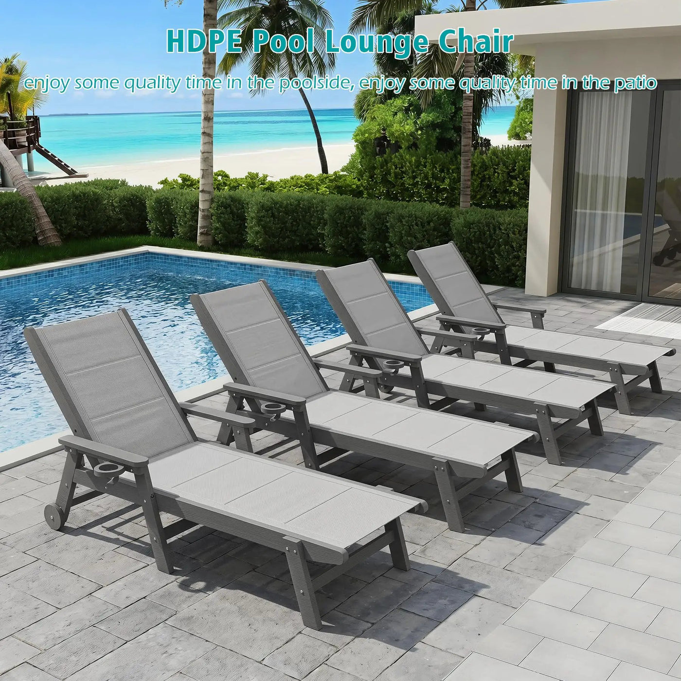 Outdoor Pool Lounge Chairs Set of 2 by HouseOfZazla