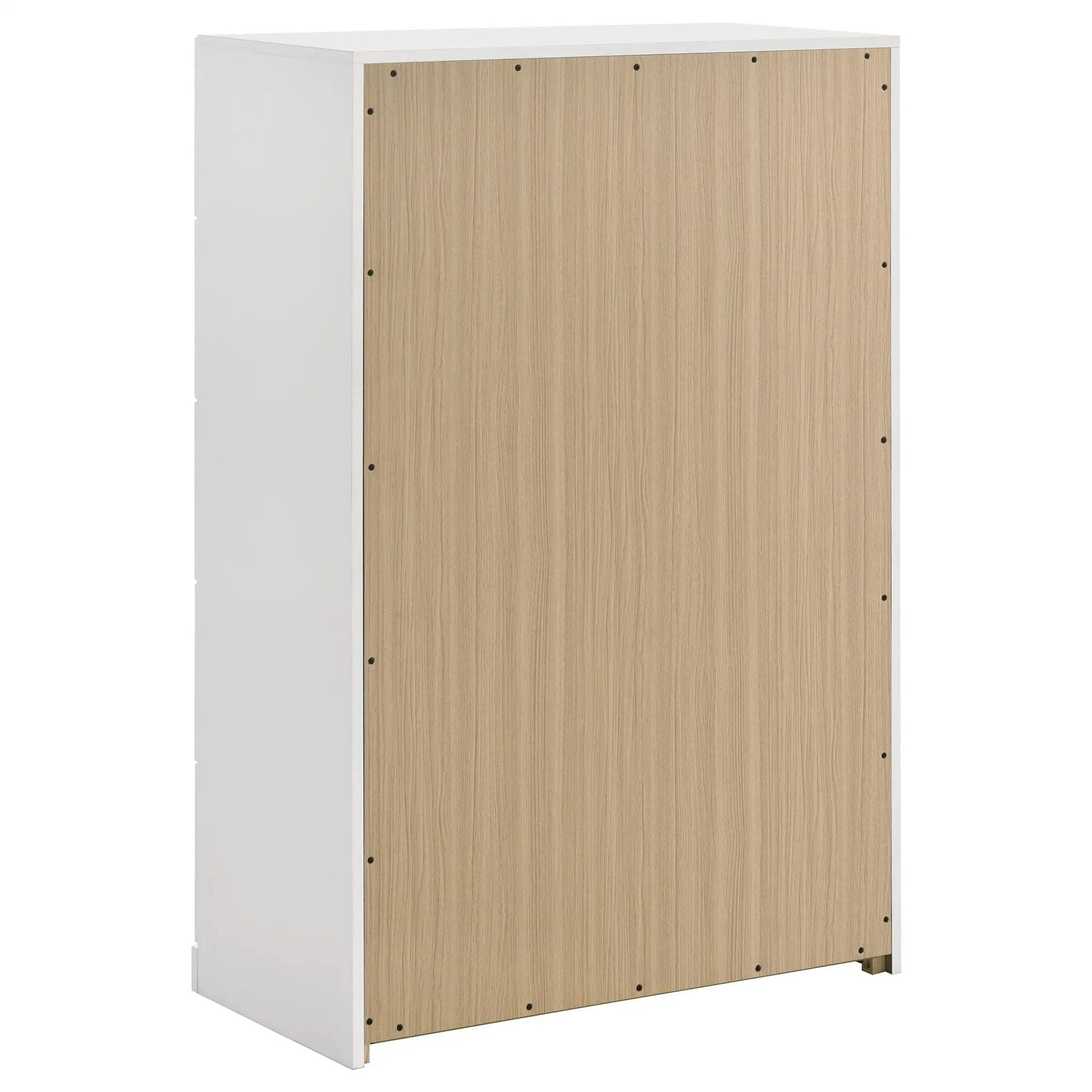 Ines 5-drawer Bedroom Chest of Drawers White High Gloss by Unique Piece Furniture