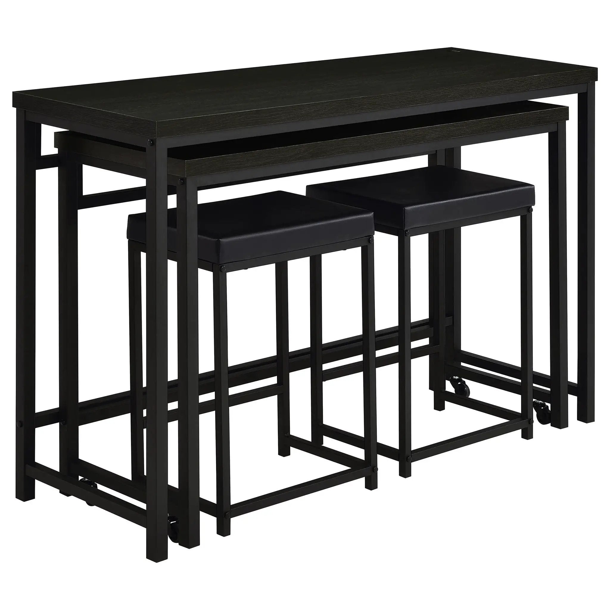 Hawes 4-piece Multipurpose Counter Height Table Set Black by Unique Piece Furniture