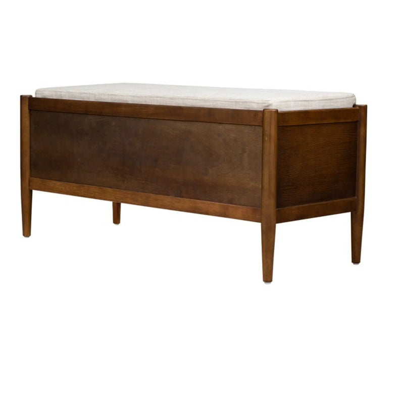 Accent Bench With Storage, Upholstered Cushion - Walnut Brown by HouseOfZazla