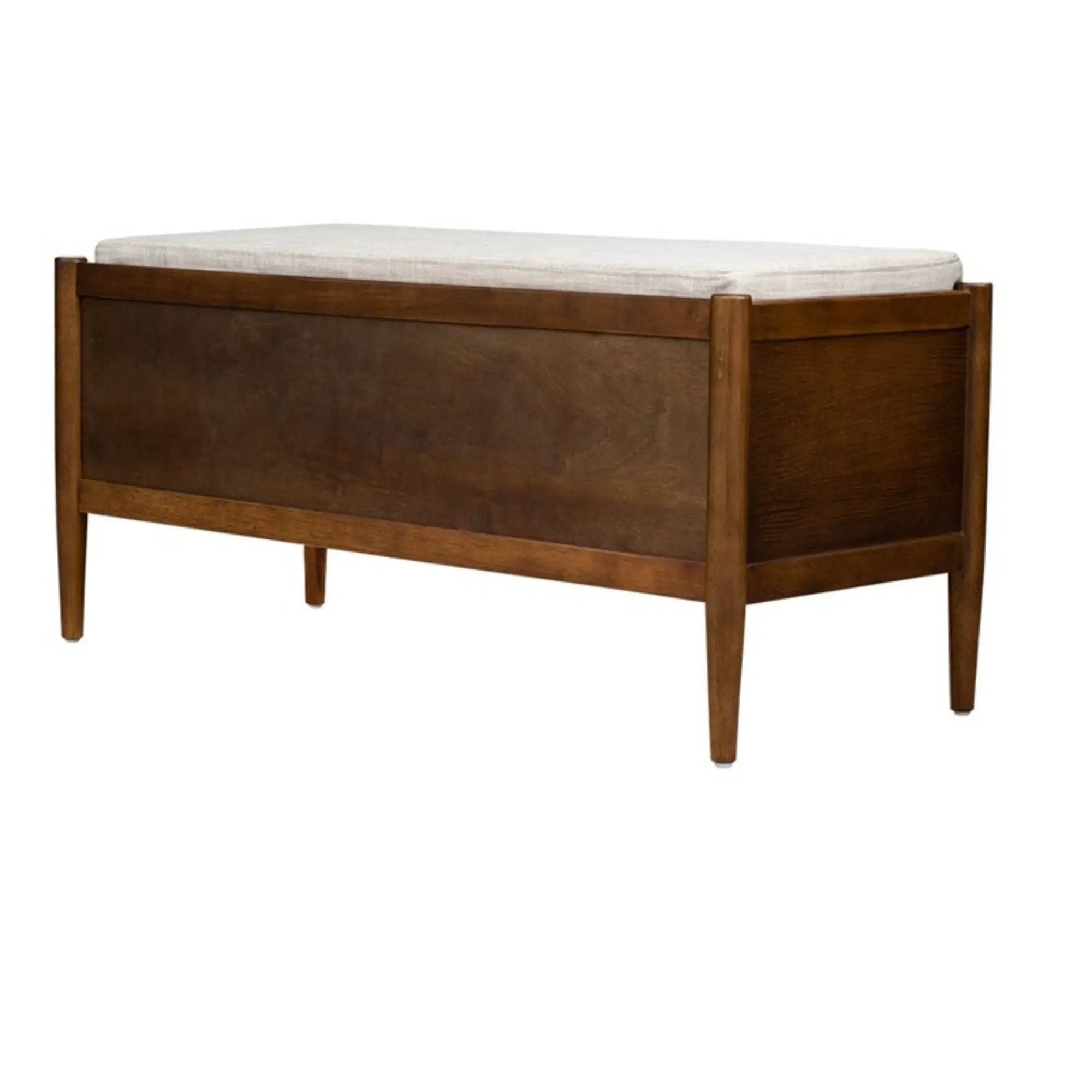 Accent Bench With Storage, Upholstered Cushion - Walnut Brown by Unique Piece Furniture