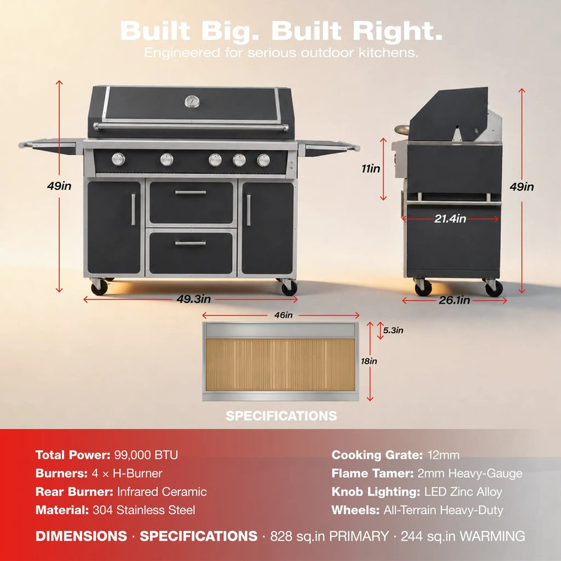 Navratil Premium 49" Stainless Steel Grill by HouseOfZazla
