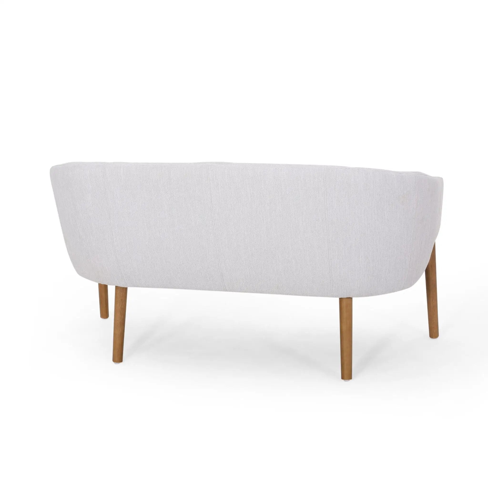 Mid Century Modern Loveseat With Channel Stitched Backrest by HouseOfZazla