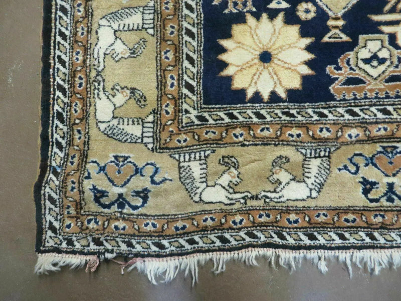 Persian Qum Rug 5.6 x 8.8, Navy Blue by Jewel Rugs