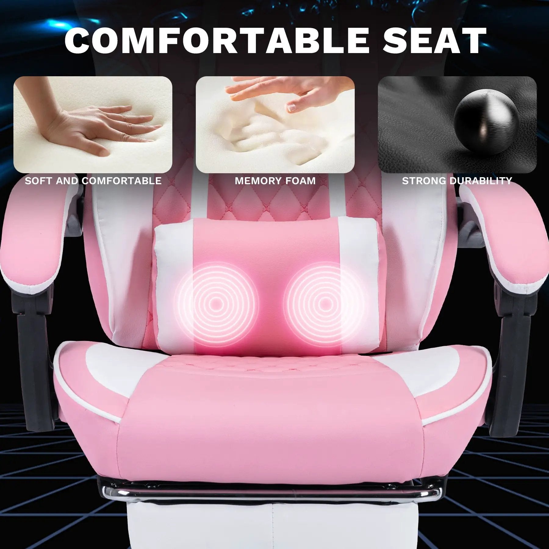 Ergonomic Video Gamer Chair with Massage Lumbar Support by HouseOfZazla