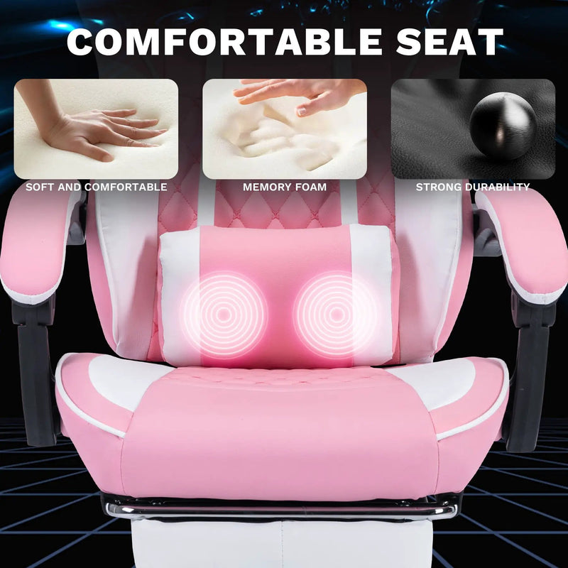Ergonomic Video Gamer Chair with Massage Lumbar Support by HouseOfZazla